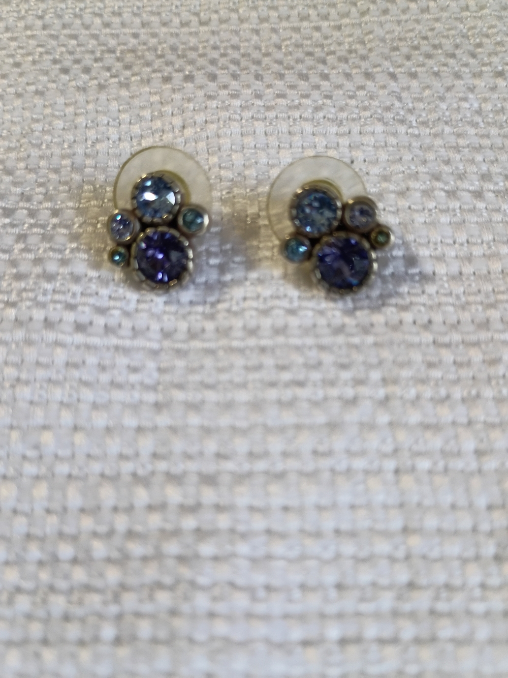 Brighton Blue and Light-Blue Crystal Cluster Stud Earrings